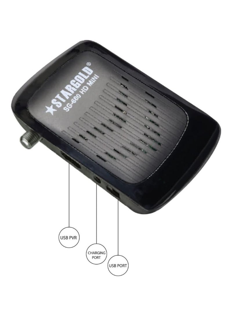 Stargold SG-660 HD Mini Satellite Receiver with Twin LED Display and 4K Ultra HD Support  - Image 2
