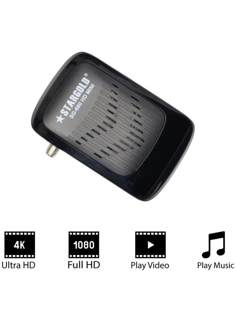 Stargold SG-660 HD Mini Satellite Receiver with Twin LED Display and 4K Ultra HD Support  - Image 4