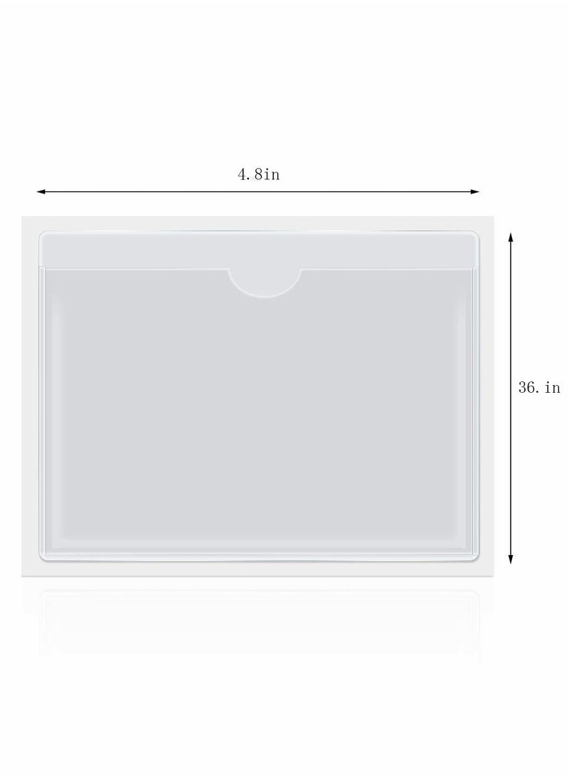 Excefore - Self-Adhesive Index Card Pockets with Top Open for Loading - Ideal Card Holder for Organizing and Protecting Your Index Cards - Crystal Clear Plastic, 3.6 x 4.8 Inches 30-Pack - Image 1