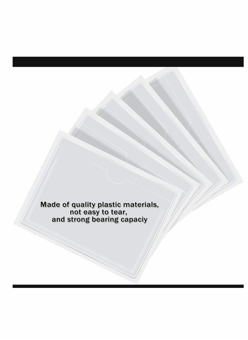 Excefore - Self-Adhesive Index Card Pockets with Top Open for Loading - Ideal Card Holder for Organizing and Protecting Your Index Cards - Crystal Clear Plastic, 3.6 x 4.8 Inches 30-Pack - Image 1