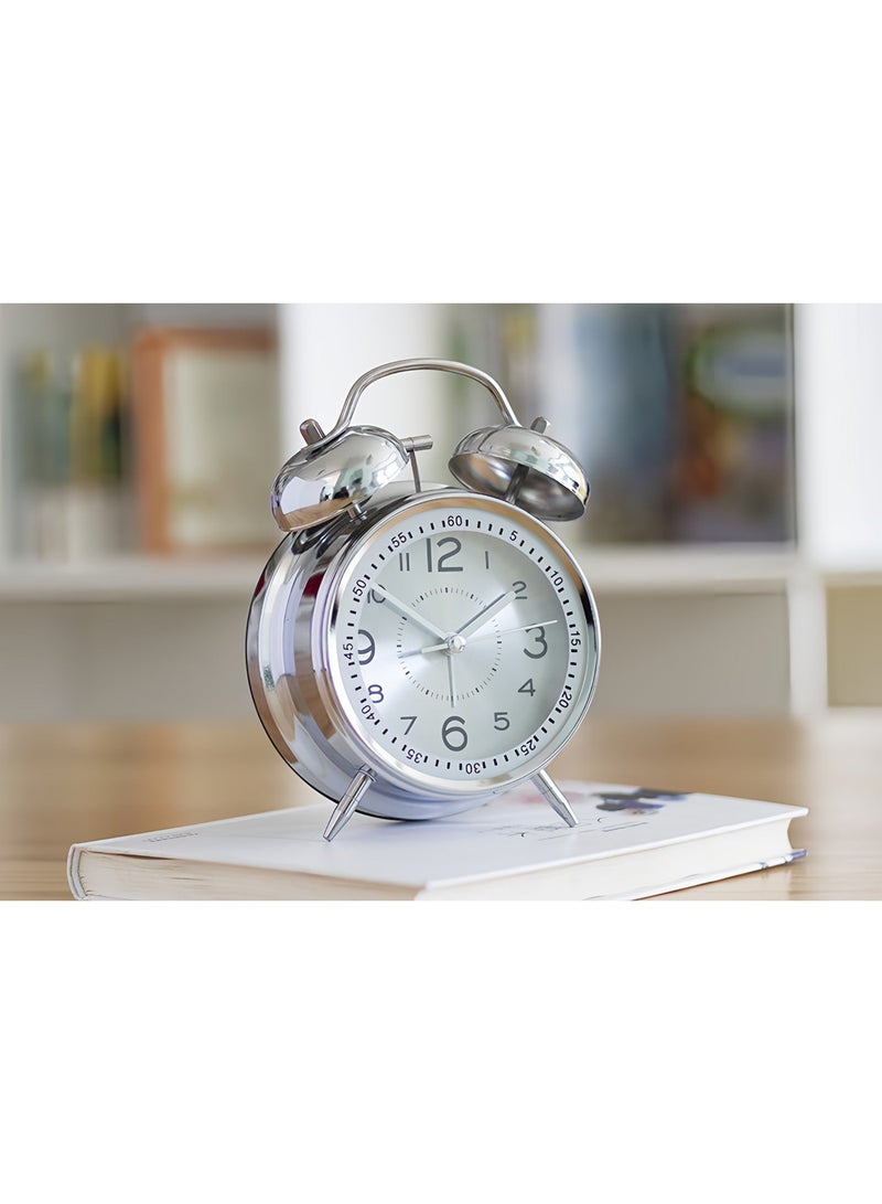 ساعة منبه معدنية عالية جدا تصدر صوتا عاليا للاستيقاظ، طاولة بجانب السرير، منبه ميكانيكي على الطراز الأوروبي - Image 4