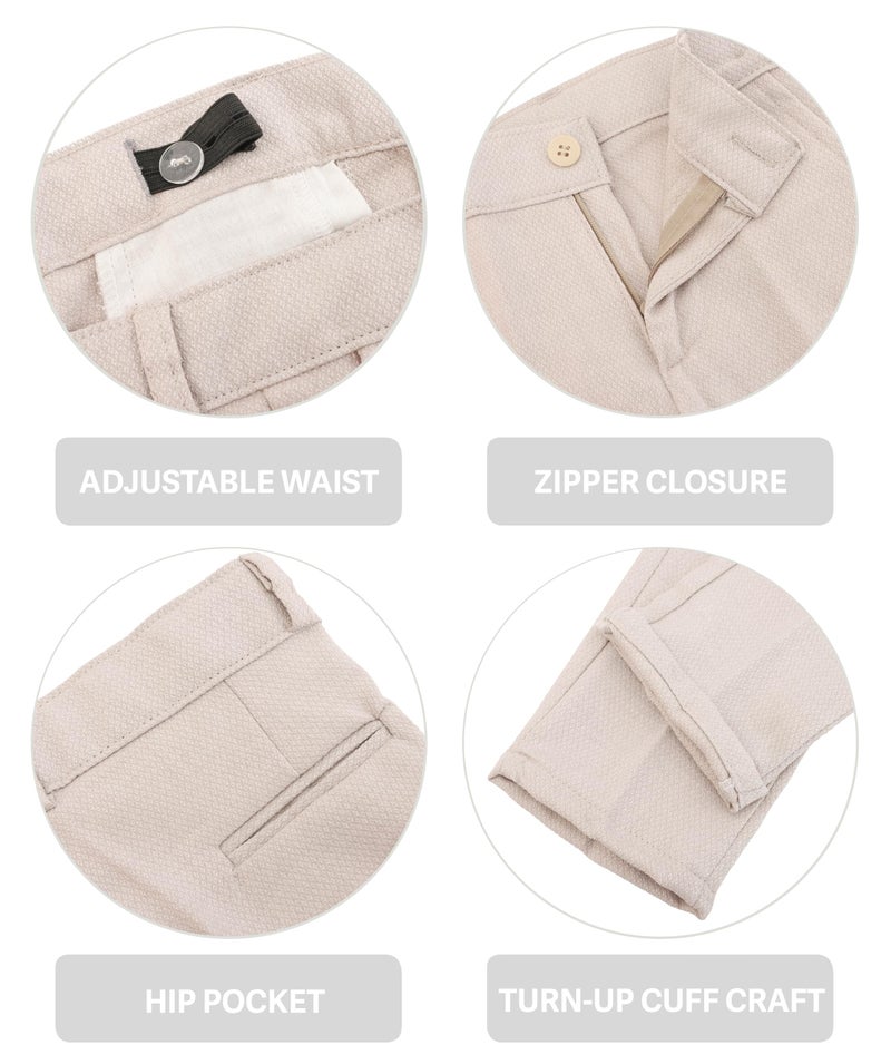 Lilax Boys Formal Suit 4 Piece Vest, Pants and Tie Dresswear Suit Set (14, Beige) - Image 3