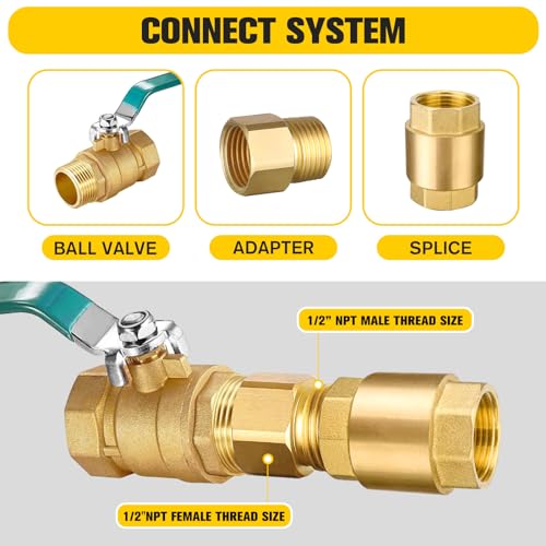 APLWY [2-Pack] APLWY 1/2" Female NPT x 1/2" Male NPT Brass Pipe Fitting Reducer Adapter (1/2"M x 1/2"F) - Image 3