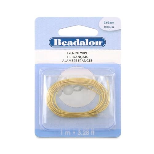 Beadalon French Wire, 0.60 mm / .024 in, Gold Color, 1 Meter - Image 1