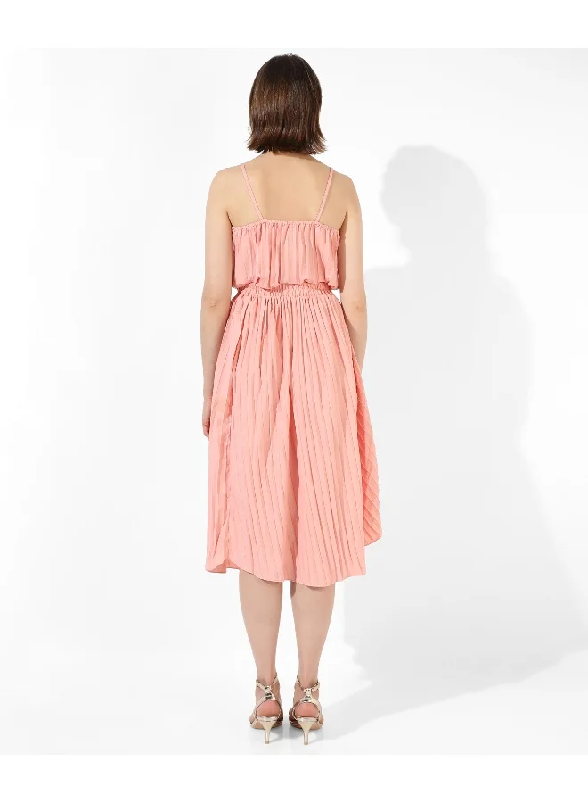 Pinacolada  Women's Solid Pink Square Neck Sleeveless Regular Fit Co-Ords Set For Casual Wear |  Clothing Set Crafted With Comfort Fit And High Performance  For Everyday Wear for Women | Best Price UAE