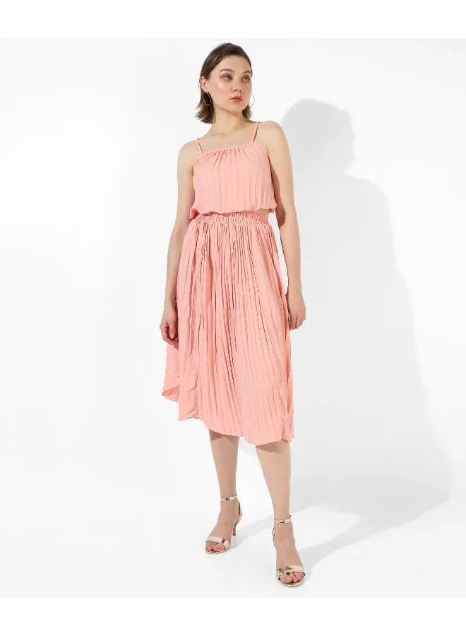 Pinacolada  Women's Solid Pink Square Neck Sleeveless Regular Fit Co-Ords Set For Casual Wear |  Clothing Set Crafted With Comfort Fit And High Performance  For Everyday Wear for Women | Best Price UAE