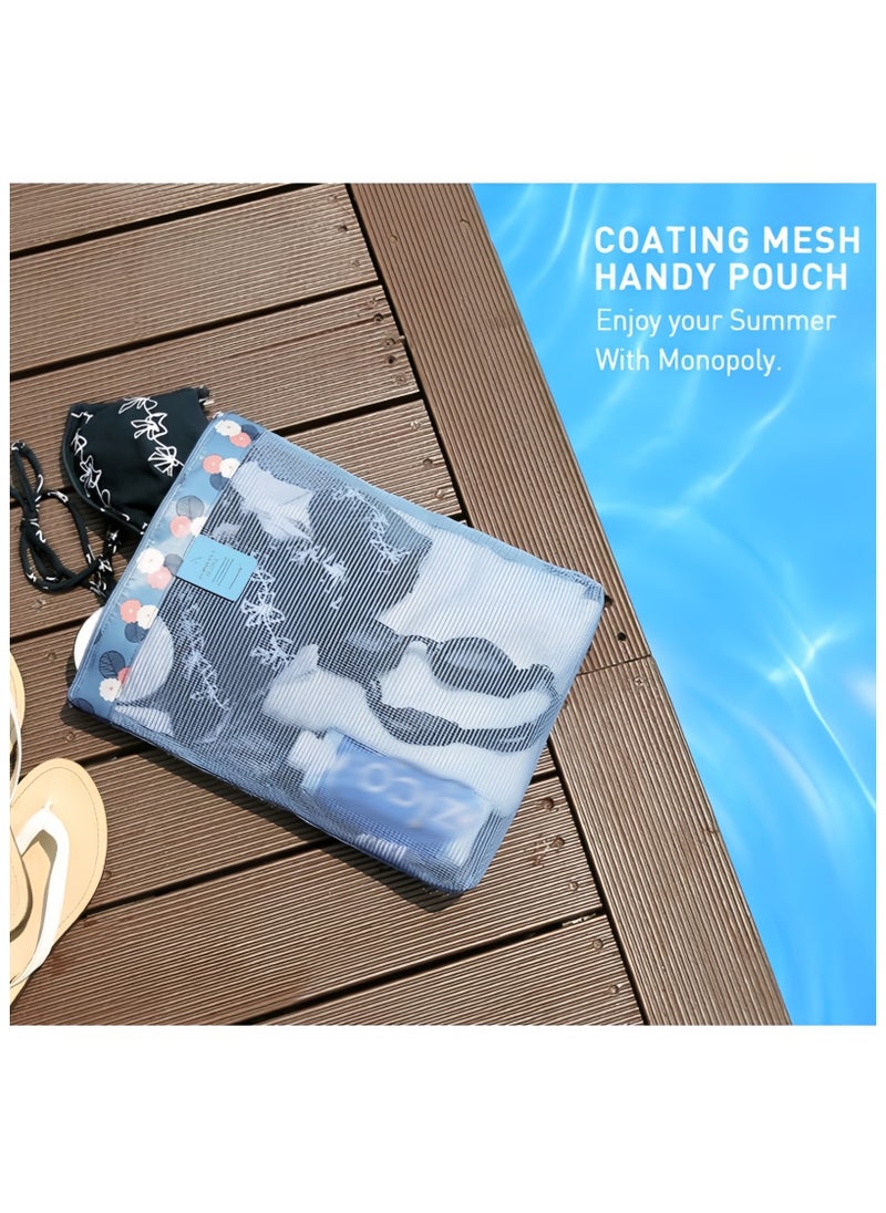 DRAVEN - GG - Beach Bag  Travel Toiletry Bag Make Up Bags Foldable Handy Pouch for Sport Beach Swimming Pool Family Picnic Shopping Transparent Portable Polyester Summer Useful Bag - Image 1