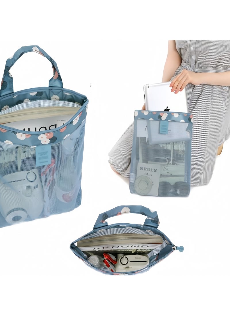 DRAVEN - GG - Beach Bag  Travel Toiletry Bag Make Up Bags Foldable Handy Pouch for Sport Beach Swimming Pool Family Picnic Shopping Transparent Portable Polyester Summer Useful Bag - Image 1