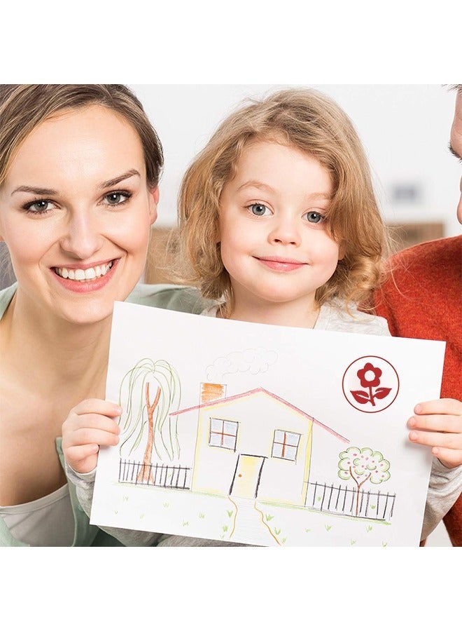 Teacher Self Inking Stamps, Cartoon Flower Reward Stamps Praise Stickers Teacher Motivational Comments Stamp (Pink+Grey) - Image 5