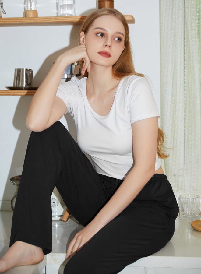 BAMBOO COOL Women Pajama Pants Comfy Bamboo Viscose Lounge Sleep Bottoms, Casual Pj Pants with Pockets and Stretch Drawstring - Image 3