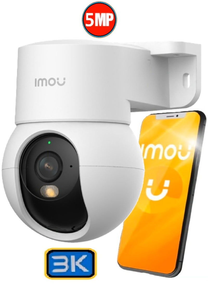 IMOU Ranger Mini 5MP 3K Indoor PTZ Smart Wi-Fi Camera, 355° Pan/50° Tilt, AI Human Detection, Motion Tracking, Two-Way Audio, Color Night Vision with IR & LED, Privacy Mode, Smart Patrol, Sound Detection, Built-in Siren, 3.6mm Lens, Wi-Fi 6 & Ethernet, H.265, ONVIF, Supports MicroSD Up to 512GB, USB-C Power, Works with Imou Life App | IPC-K2MP-5H1WE - Image 1