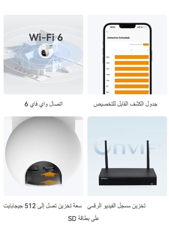IMOU Ranger Mini 5MP 3K Indoor PTZ Smart Wi-Fi Camera, 355° Pan/50° Tilt, AI Human Detection, Motion Tracking, Two-Way Audio, Color Night Vision with IR & LED, Privacy Mode, Smart Patrol, Sound Detection, Built-in Siren, 3.6mm Lens, Wi-Fi 6 & Ethernet, H.265, ONVIF, Supports MicroSD Up to 512GB, USB-C Power, Works with Imou Life App | IPC-K2MP-5H1WE - Image 2