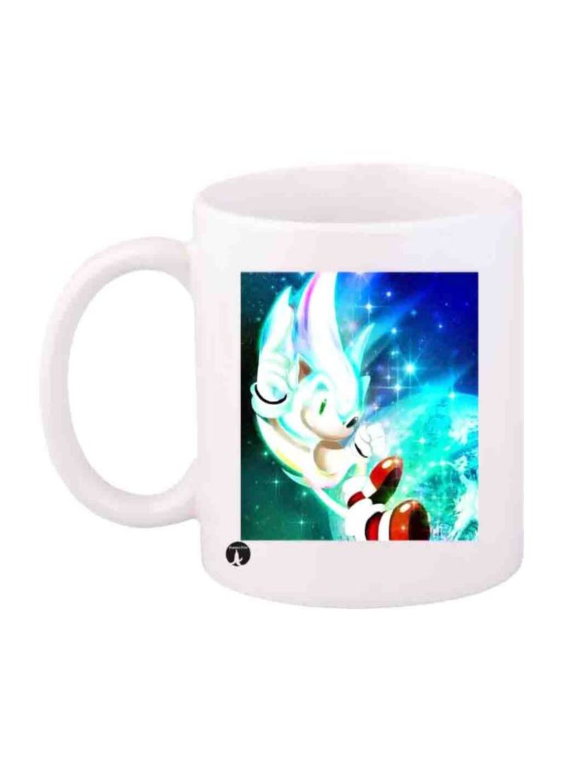 Game Sonic Character Printed Mug White/Blue/Red Standard Size