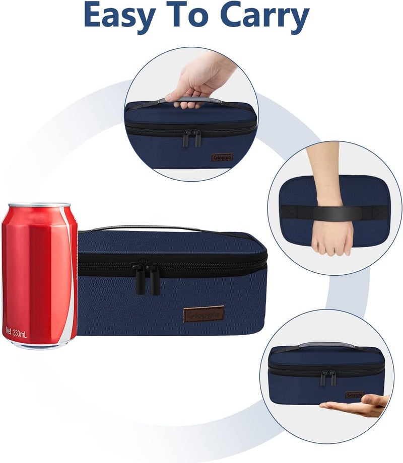 Gloppie Mini Lunchbox Small Lunch Bag for Men Women Insulated Lunch Box Thermal Lunch Boxes Adult Portable Cooler Bags Reusable Snack Bag, Blue - Image 2