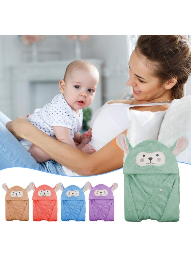 Children's Hooded Coral Fleece Towel, Super Absorbent Quick Dry Cartoon Cape, 70x140 cm - Image 3