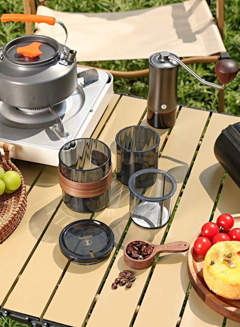 KASTWAVE صانع القهوة اليدوي للسفر مع فلتر دائم طرق سهلة لصنع القهوة يدويًا صانع القهوة بالتنقيط للتخييم والسفر والمكتب والعائلة - Image 2