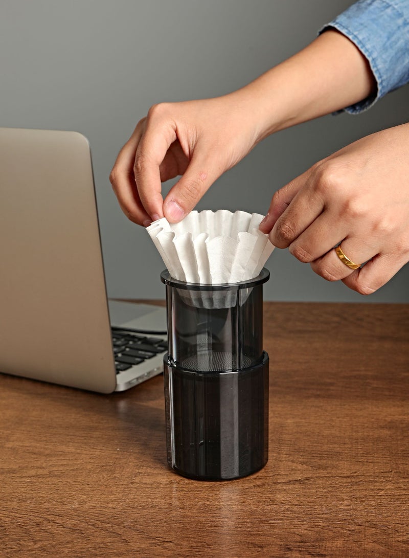 KASTWAVE صانع القهوة اليدوي للسفر مع فلتر دائم طرق سهلة لصنع القهوة يدويًا صانع القهوة بالتنقيط للتخييم والسفر والمكتب والعائلة - Image 5