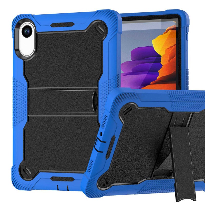 erorex For Xiaomi Redmi Pad 2 Shockproof Silicone Hybrid Pc Tablet Case With Holder(Black + Dark Blue) - Image 1