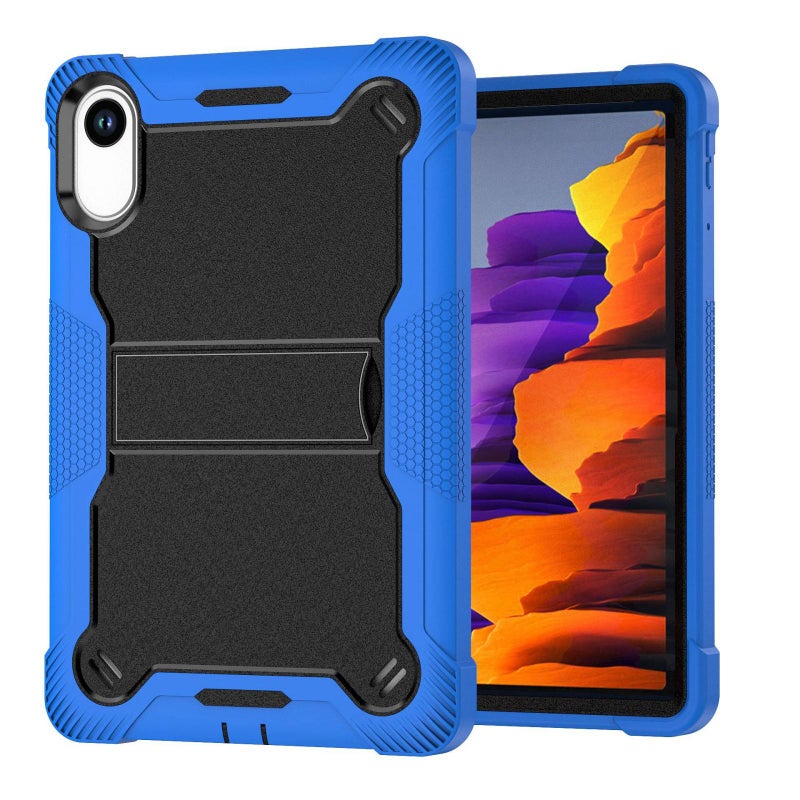 erorex For Xiaomi Redmi Pad 2 Shockproof Silicone Hybrid Pc Tablet Case With Holder(Black + Dark Blue) - Image 2