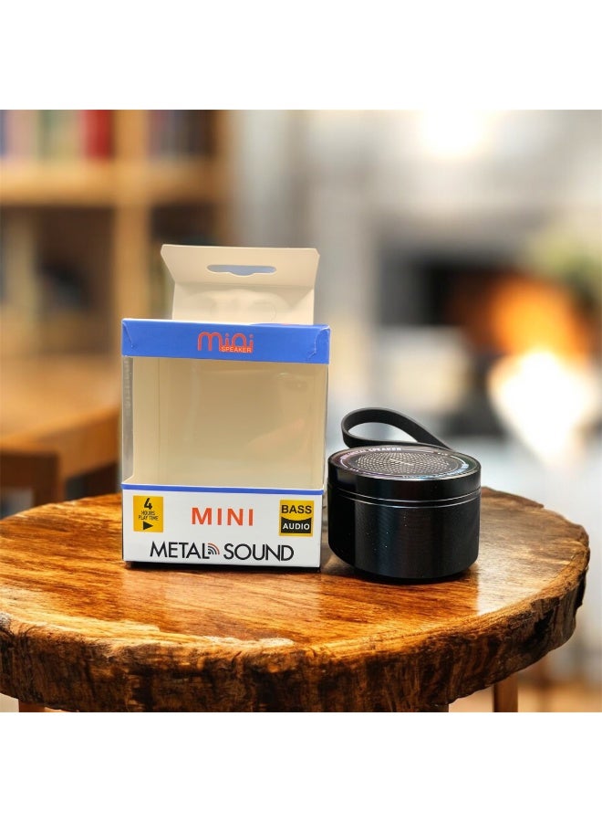 Mini Metal Bluetooth Speaker with LED Light and Carrying Strap - Image 1