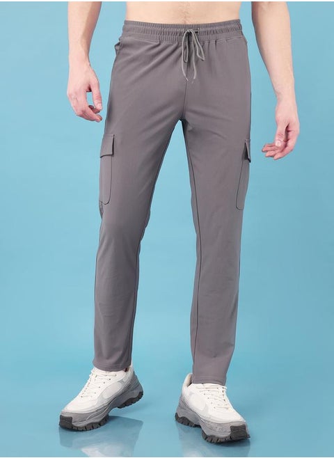 Solid Relaxed Fit Cargo Trackpants with Duracool+ by Styli