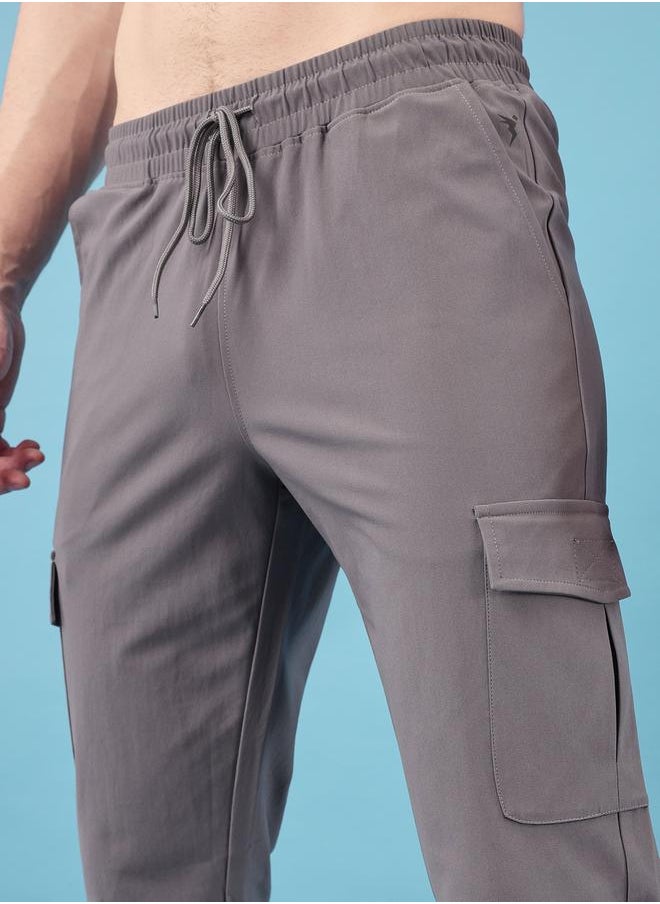 Technosport - Solid Relaxed Fit Cargo Trackpants with Duracool+ by Styli - Image 1