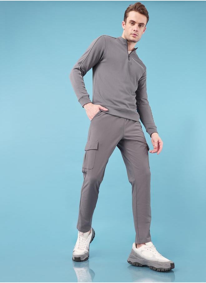 Technosport - Solid Relaxed Fit Cargo Trackpants with Duracool+ by Styli - Image 1