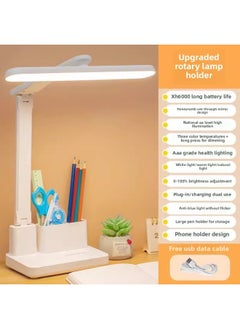 Desk Lamp For Eye Protection Learning Aa-class Student Children's Desk Writing Reading Anti-myopia Bedside Lamp Super Bright Lamp Beads-Specifications:Protect Vision 6000 Power Storage  + 1.5m Wires