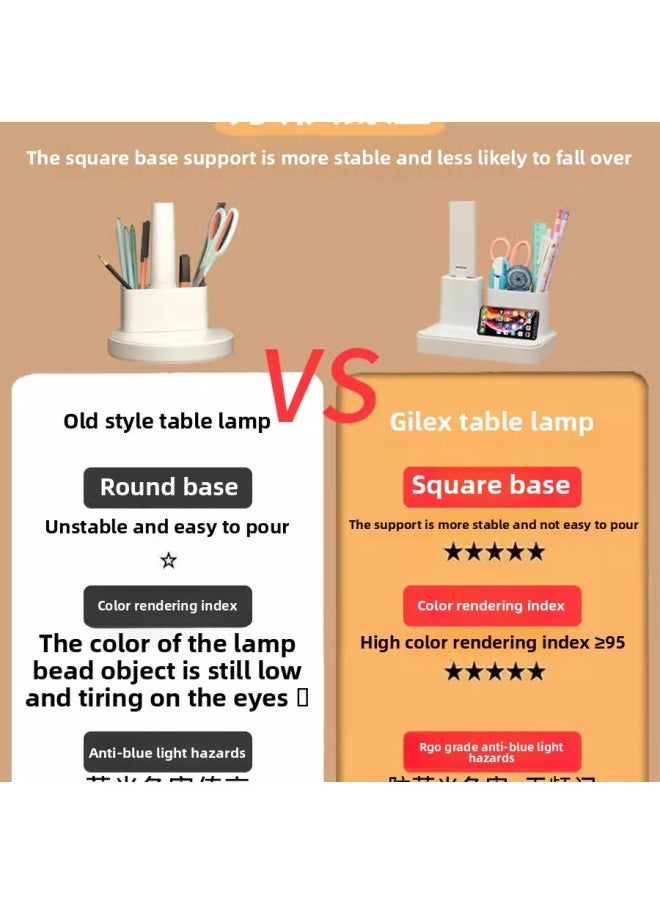 Generic - Desk Lamp For Eye Protection Learning Aa-class Student Children's Desk Writing Reading Anti-myopia Bedside Lamp Super Bright Lamp Beads-Specifications:Protect Vision 6000 Power Storage  + 1.5m Wires - Image 1