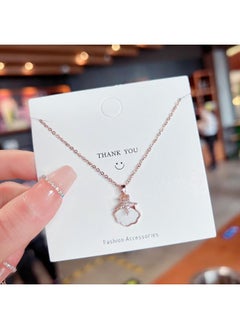 نيبمينينت New Titanium Steel Necklace Jewelry Female Niche Design Net Red Pendant Versatile High-grade Non-fading Light Luxury Clavicle Chain 
