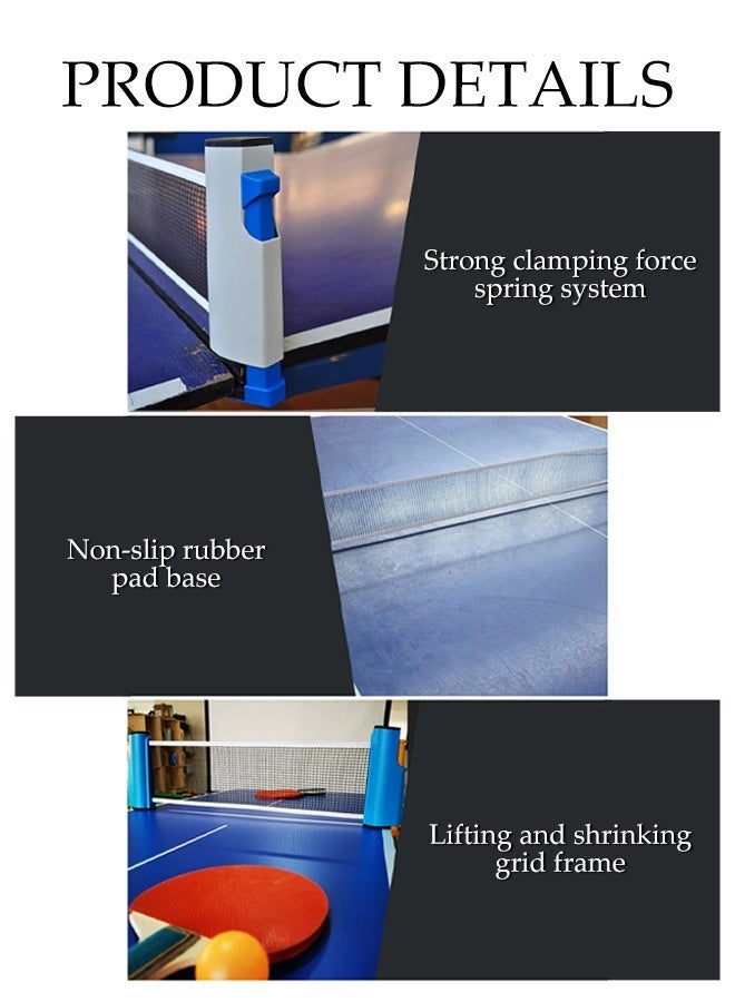 DUNISO Ping Pong Paddle Set,All in One Ping Pong Kit,Portable Table Tennis Set with Retractable Net,Rackets,Balls and Carry Bag,Suitable for Indoor and Outdoor Family Games,Gift for Boy and Girl - Image 3
