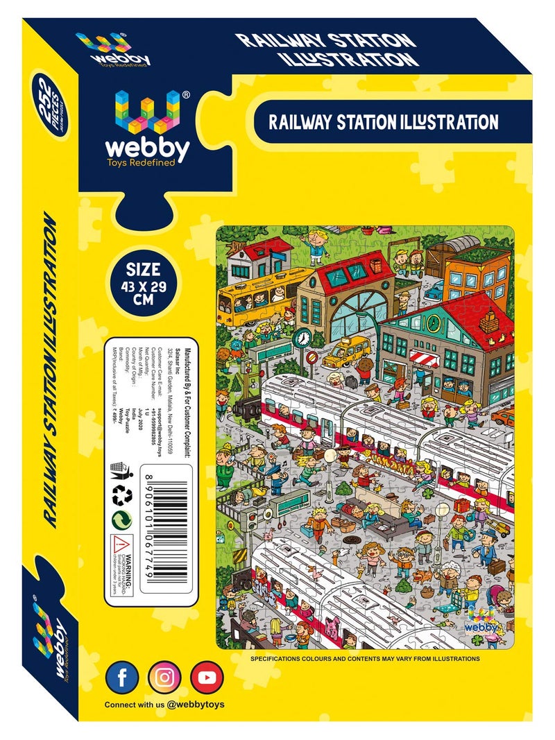 Webby Railway Station Illustration Jigsaw Puzzle for Boys & Girls 252 Pieces - Image 5