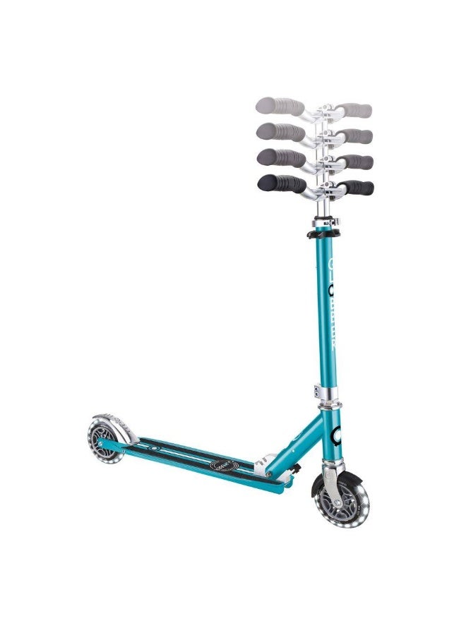Globber Flow Element Lights Foldable 2-Wheel Kick Scooter (Aqua) - Image 2