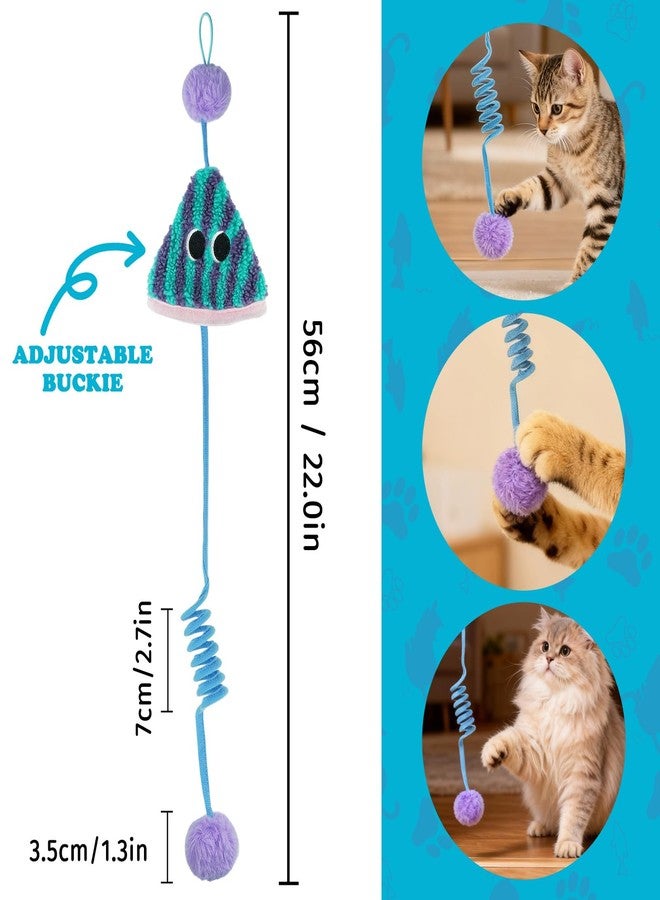 oyeftp Spring Parachute Cat Toys for Indoor Cats, Interactive Door Hanging Cat Toys for Bored Indoor Adult Cats, Retractable Teaser Toy, Hanging Interactive Toys for Cat Kitten Play Chase Exercise - Image 2