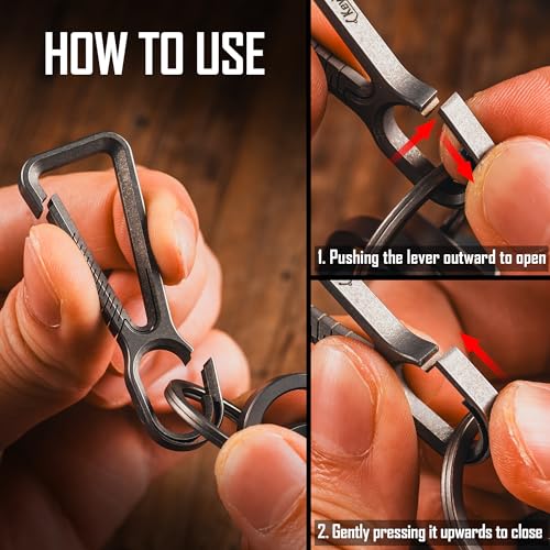 KeyUnity KD01 Titanium Carabiner Keychain Clip, Quick Release EDC Key Ring Clasp for Men & Women - Image 3