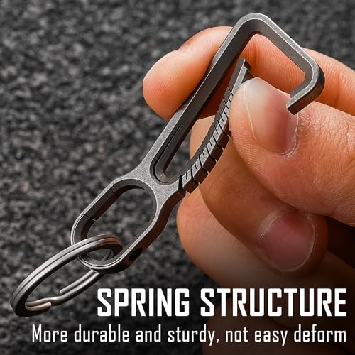KeyUnity KD01 Titanium Carabiner Keychain Clip, Quick Release EDC Key Ring Clasp for Men & Women - Image 4