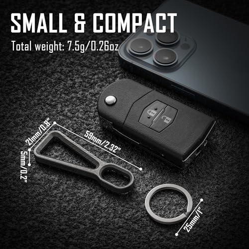 KeyUnity KD01 Titanium Carabiner Keychain Clip, Quick Release EDC Key Ring Clasp for Men & Women - Image 5