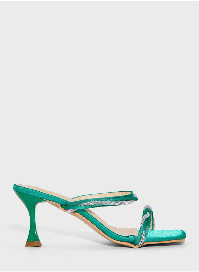 Ella Limited Edition Strappy Embellished Heeled Mule