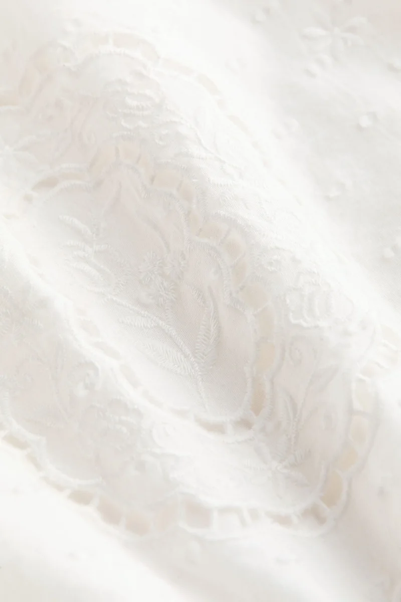 H&M  Cape-detail broderie anglaise dress for Women | Best Price UAE
