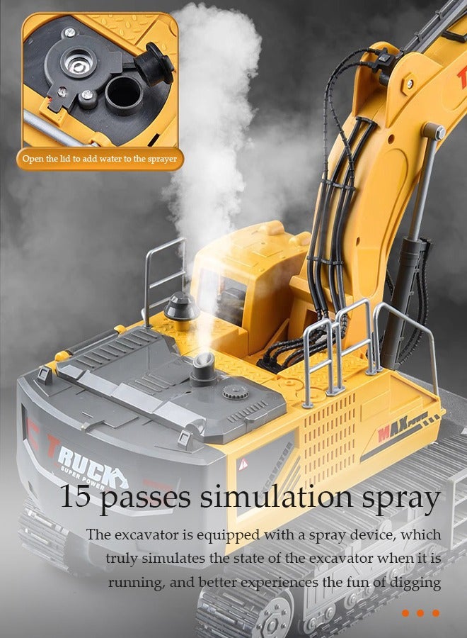 DUNISO لعبة حفارة تحكم عن بعد، مركبة هندسية حفارة لعبة إلكترونية، حفارة هندسية بمحاكاة من سبائك، 6 قنوات، مزودة ببطارية وشاحن، مناسبة للأطفال من 6 إلى 12 سنة - Image 5