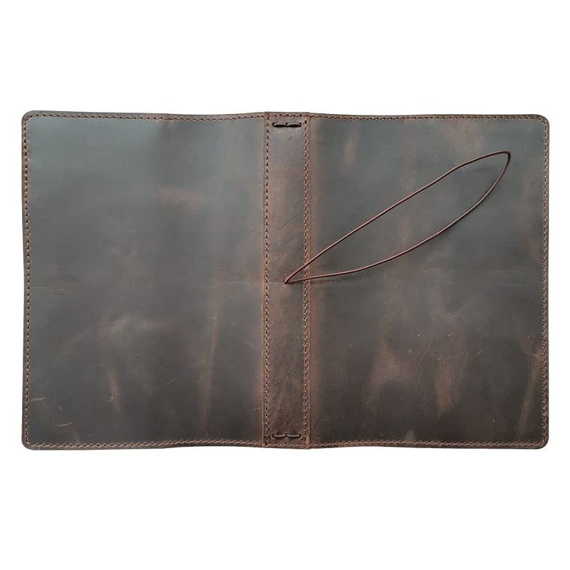 newestor Travelers Notebook Cover with Inner Pockets, Card Slots and Pen Holder, A5 Size, Dark Brown  - Image 4