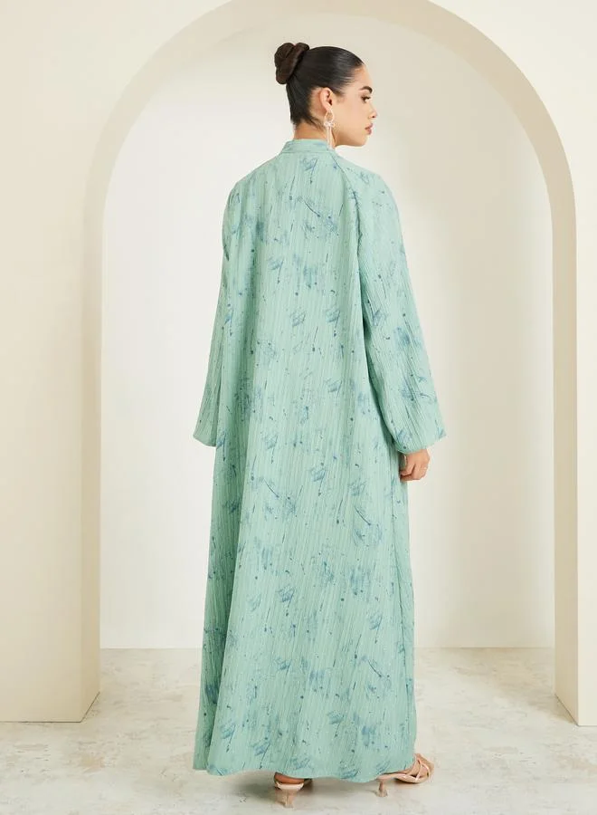 Amirah  Women Green Textured Abaya for Women | Best Price UAE