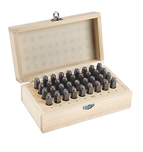 HimaPro Letter and Number Stamp Set 36pcs 40Cr Alloy Steel Metal Stamp Number & Letter Punch Set in a Wooden case (8mm 5/16 Inch) - Image 4