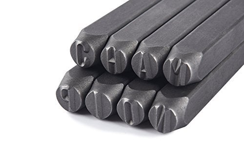 HimaPro Letter and Number Stamp Set 36pcs 40Cr Alloy Steel Metal Stamp Number & Letter Punch Set in a Wooden case (8mm 5/16 Inch) - Image 2