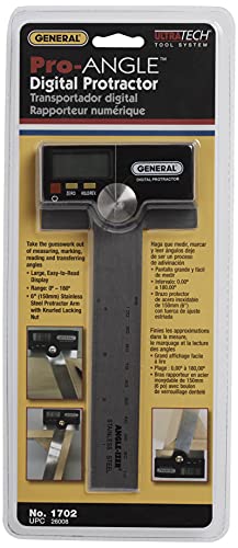 General Tools 1702 6-Inch Stainless Steel Pivoting Arm Digital Protractor - Image 3