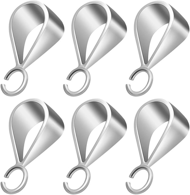 FUOYLOO 6pcs 925 Sterling Silver Jewelry Charm Clasps Pendant Making Buckles with 4mm Hole Platinum Color for Necklace DIY Craft Supplies - Image 1