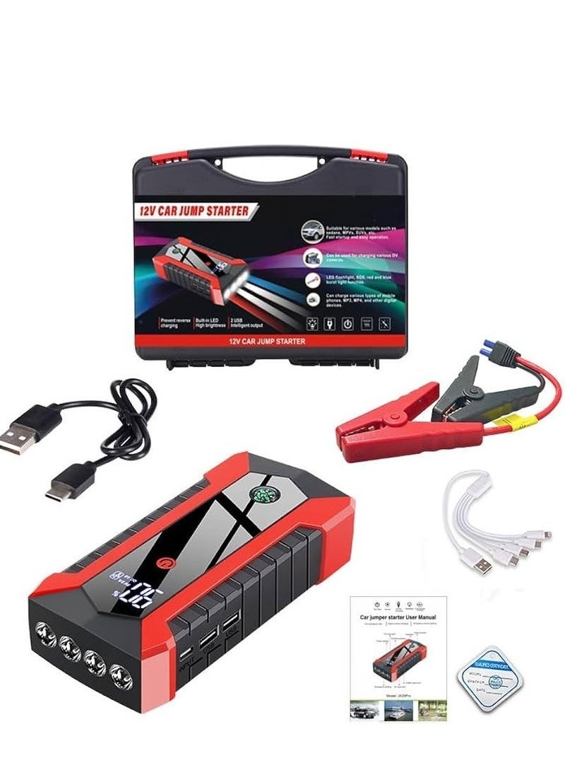 Gravity Car Jump Starter 28000mAh – Heavy-Duty 12V Battery Booster Pack for All Gas Engines & Up to 8.0L Diesel | Water-Resistant Portable Power Bank with USB Quick Charge 3.0, LED Flashlight & 12V/1A Output | Emergency Car Starter Kit  - Image 1