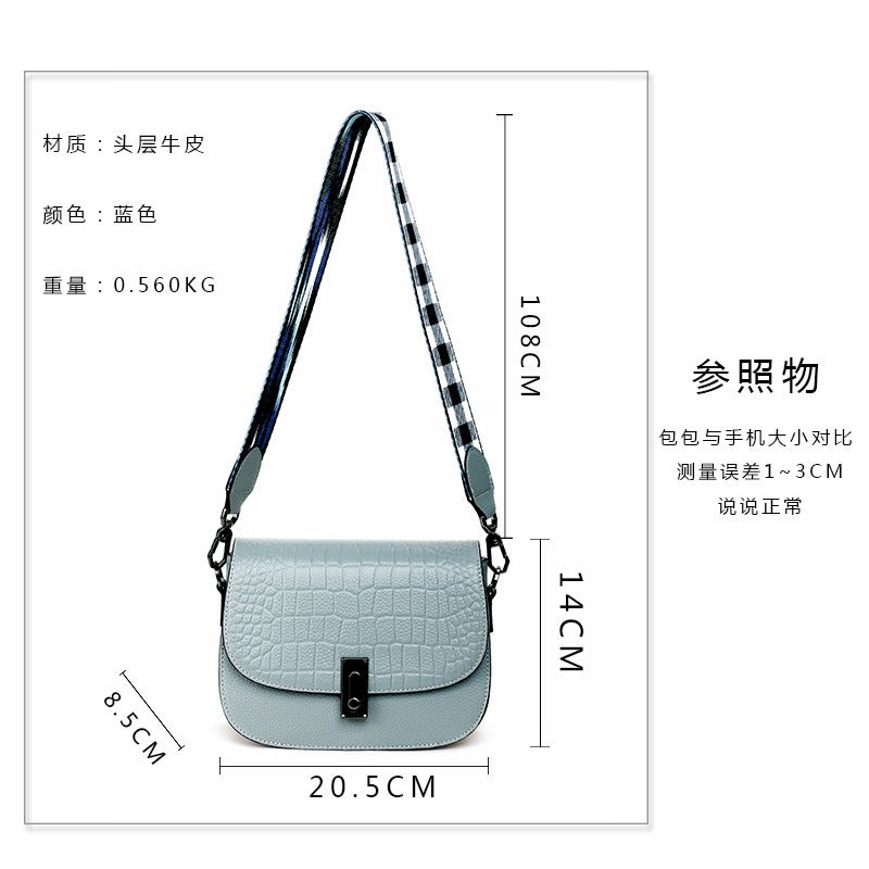 Qianbian Cowhide Wide Strap Small Square Bag For Women 2026 New Trendy Fashion Genuine Leather Women'S Bag Versatile Summer Crossbody Bag For Women - Image 4
