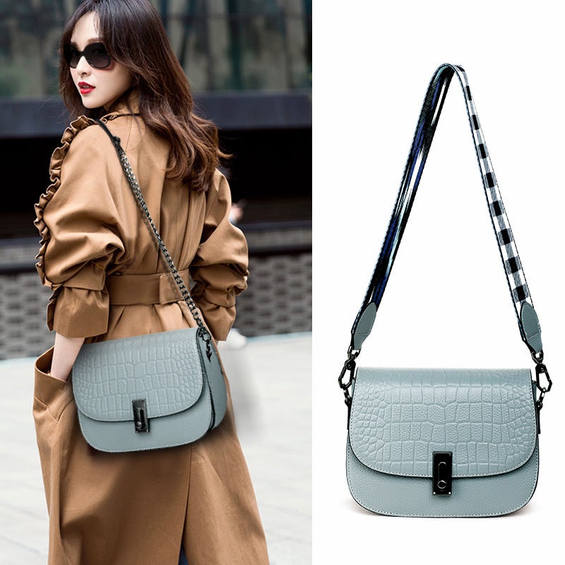 Qianbian Cowhide Wide Strap Small Square Bag For Women 2026 New Trendy Fashion Genuine Leather Women'S Bag Versatile Summer Crossbody Bag For Women - Image 2