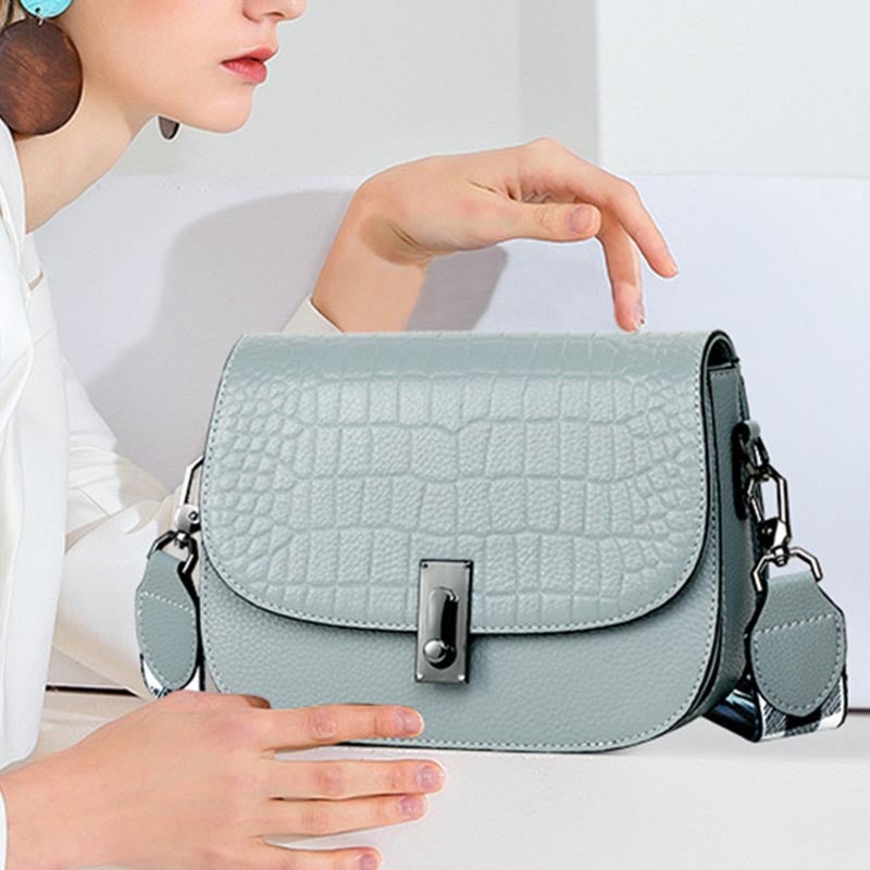 Qianbian Cowhide Wide Strap Small Square Bag For Women 2026 New Trendy Fashion Genuine Leather Women'S Bag Versatile Summer Crossbody Bag For Women - Image 3
